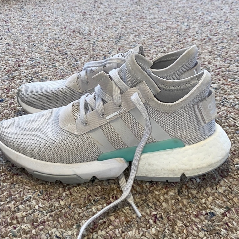 Adidas neutral/teal sneakers